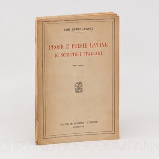Prose e Poesie Latine di Scrittori Italiani. UGO ENRICO PAOLI