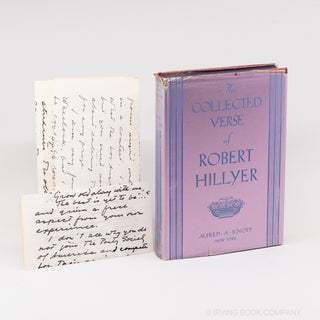 The Collected Verse of Robert Hillyer [with 3 Autograph Letters Signed]. ROBERT HILLYER